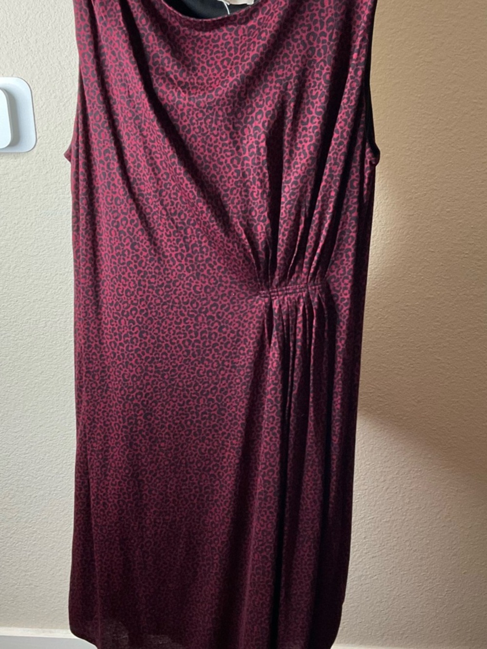 LOFT Burgundy Leopard Midi Dress